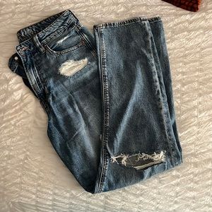 American Eagle Straight Leg Ripped Jeans